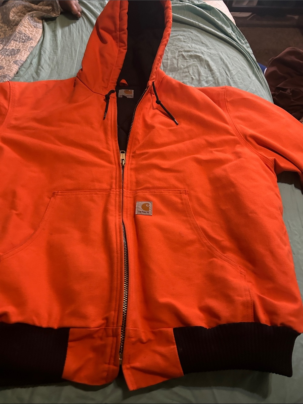 Vintage quilted Carhartt rage orange